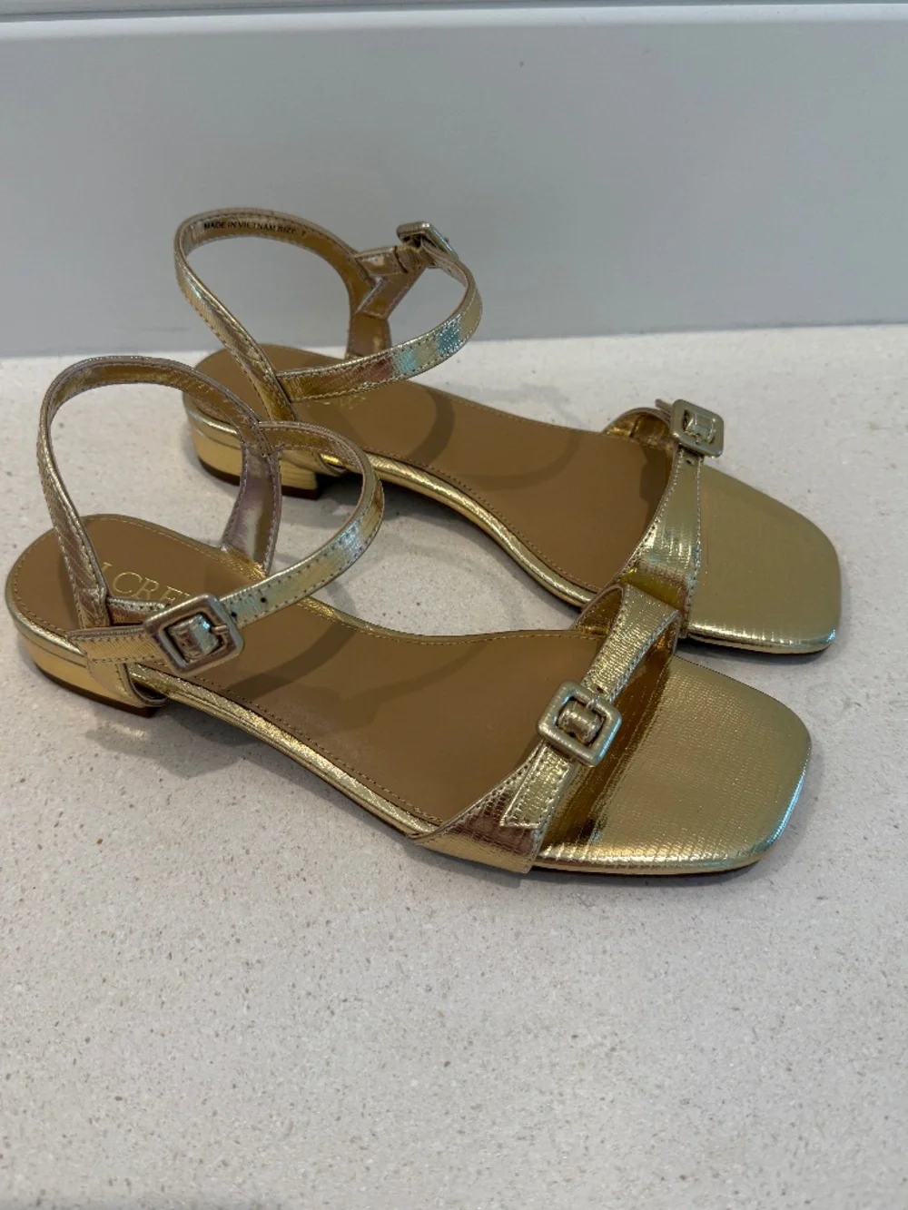 Gold Ankle-Strap Sandals - NEW!! - Picture 4 of 9
